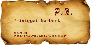 Privigyei Norbert névjegykártya