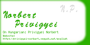norbert privigyei business card